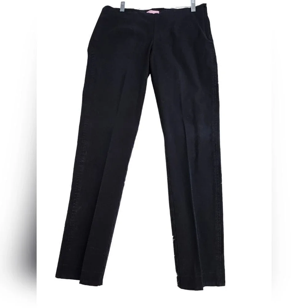Lilly Pulitzer Black low-rise work‎ pants straight leg Womens Sz 8
